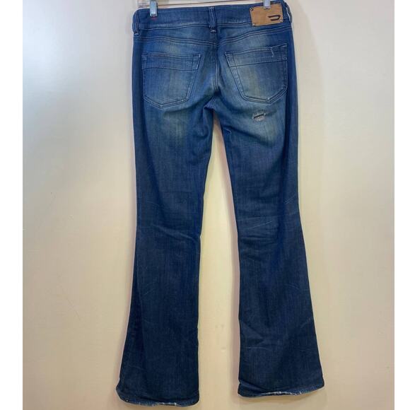 Diesel Louvely Flare Bottom Blue Wash Denim Jeans 27/34 - Picture 6 of 10